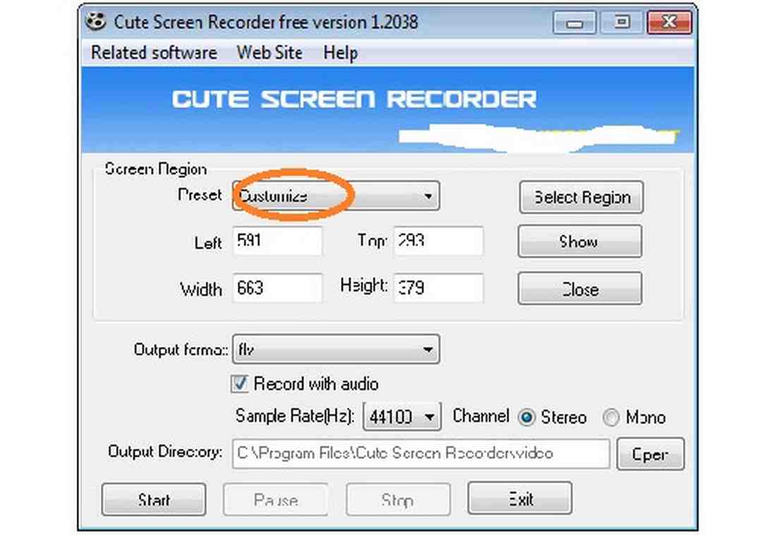 Phần mềm ghi lại màn hình Cute Screen Recorder Free