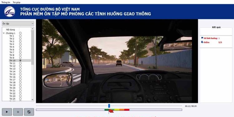 Phần mềm mô phỏng các tình huống giao thông của bộ GTVT