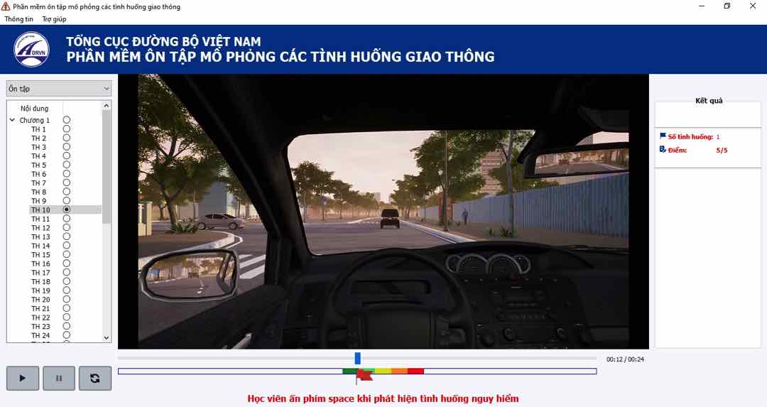 Phần mềm mô phỏng các tình huống giao thông của bộ GTVT