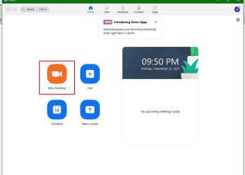 Tạo lớp học online trên Zoom như bình thường. Chọn New Meeting.