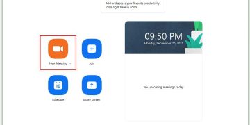 Tạo lớp học online trên Zoom như bình thường. Chọn New Meeting.